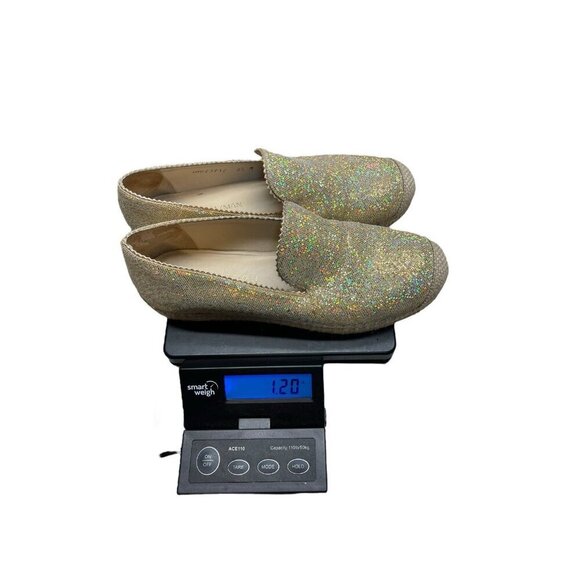 Stuart Weitzman Flats Gold Sparkly Shoes Slip on Women’s Size 8.5 - Picture 8 of 8